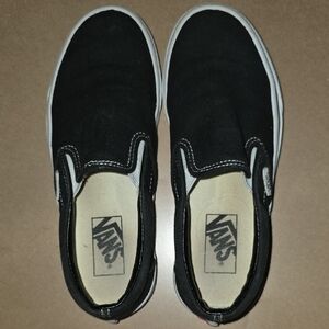 Vans Black and White Slip-On Shoes